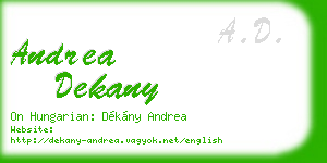 andrea dekany business card
