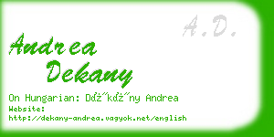 andrea dekany business card